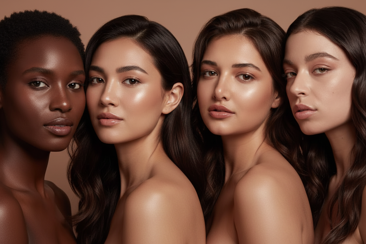 Close-up beauty portrait with diverse models