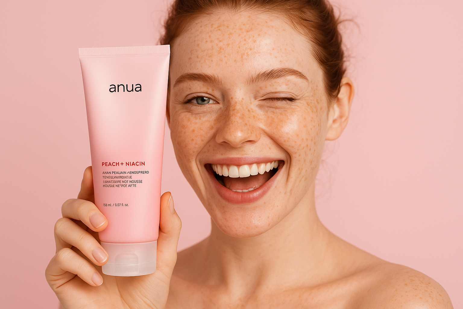 Generated lifestyle image with ANUA product